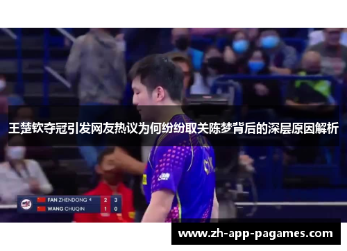 王楚钦夺冠引发网友热议为何纷纷取关陈梦背后的深层原因解析